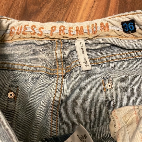 GUESS Premium Falcon Boot Cut 36 Denim Blue Jeans Pockets Buttons belt loops - Picture 4 of 8